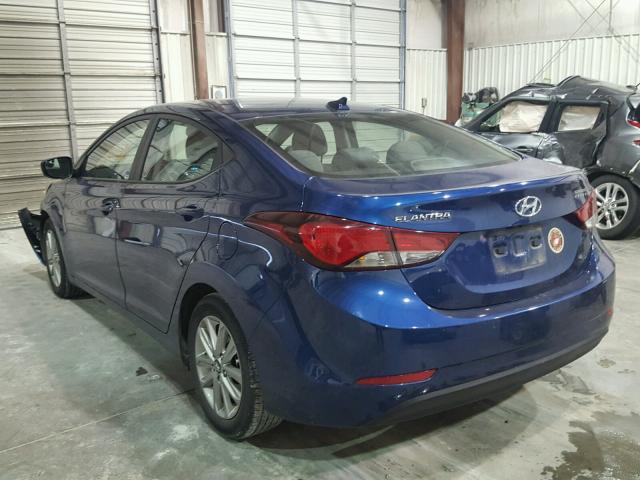 5NPDH4AE5GH718295 - 2016 HYUNDAI ELANTRA SE BLUE photo 3