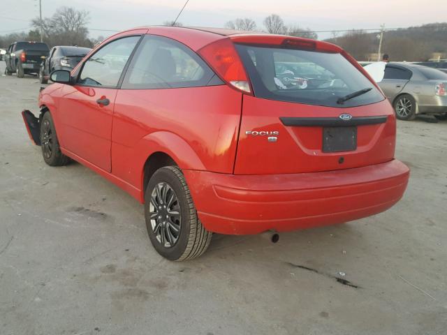 1FAFP31N87W332394 - 2007 FORD FOCUS ZX3 RED photo 3