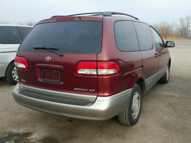 4T3ZF13C51U335575 - 2001 TOYOTA SIENNA LE BURGUNDY photo 4