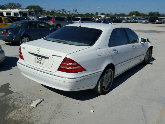 WDBNG75J81A193777 - 2001 MERCEDES-BENZ S 500 WHITE photo 4