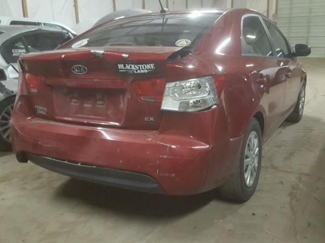 KNAFU4A28B5394923 - 2011 KIA FORTE EX RED photo 4