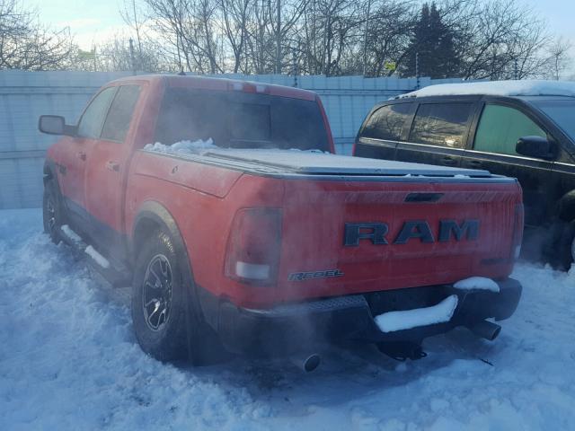 1C6RR7YT8HS549621 - 2017 RAM 1500 REBEL წითელი ფოტო 3