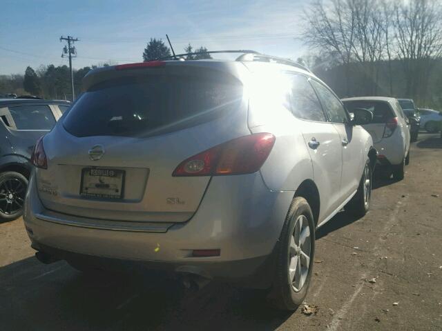 JN8AZ1MU8AW005849 - 2010 NISSAN MURANO S SILVER photo 4