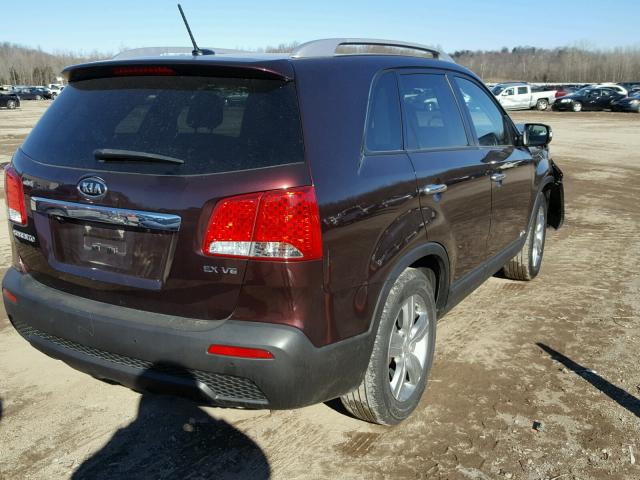 5XYKUDA26CG275794 - 2012 KIA SORENTO EX BURGUNDY photo 4