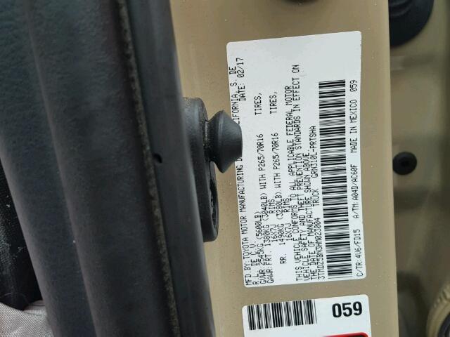 3TMDZ5BN3HM023004 - 2017 TOYOTA TACOMA DOU TAN photo 10