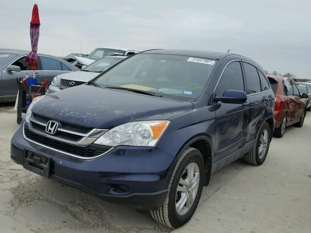 JHLRE3H70AC007741 - 2010 HONDA CR-V EXL BLUE photo 2