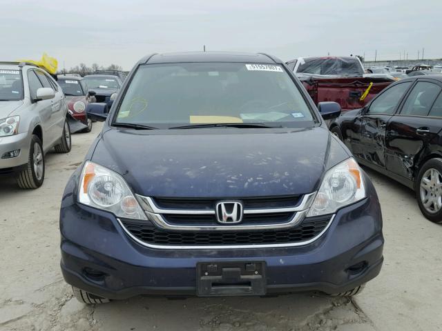 JHLRE3H70AC007741 - 2010 HONDA CR-V EXL BLUE photo 9