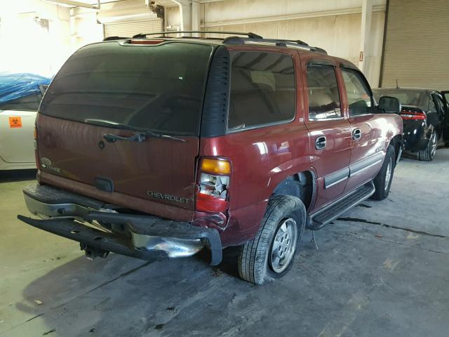 1GNEK13Z92J215462 - 2002 CHEVROLET TAHOE K150 MAROON photo 4