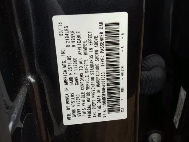 19UUB3F58FA007363 - 2015 ACURA TLX TECH BLACK photo 10