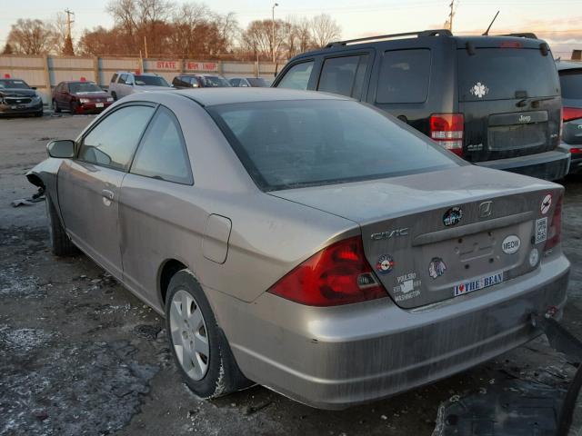 1HGEM229X2L041143 - 2002 HONDA CIVIC EX 金色 照片 3