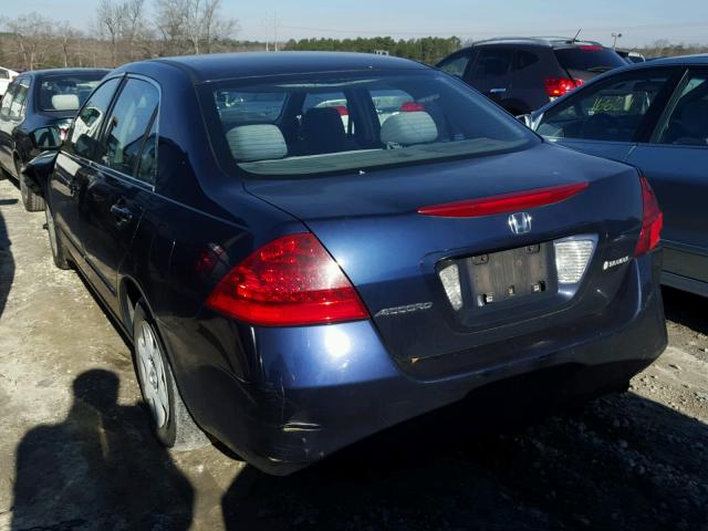 1HGCM56446A020653 - 2006 HONDA ACCORD LX BLUE photo 3