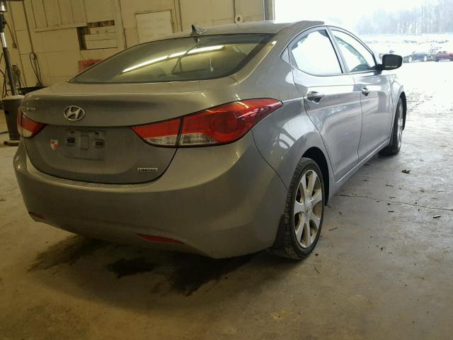 KMHDH4AE5CU201350 - 2012 HYUNDAI ELANTRA GL GRAY photo 4