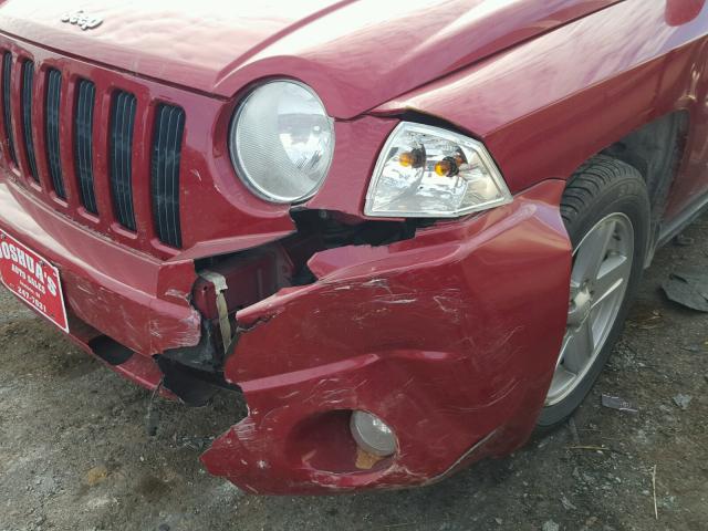 1J8FT47W48D591210 - 2008 JEEP COMPASS SP RED photo 9