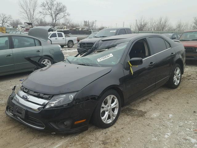 3FAHP0HA9CR143972 - 2012 FORD FUSION SE BLACK photo 2