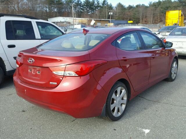 KMHDH4AE1CU322117 - 2012 HYUNDAI ELANTRA GL RED photo 4