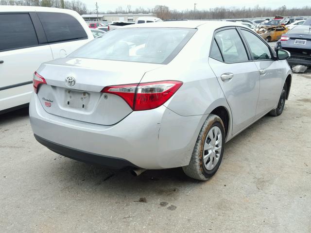 2T1BURHE7EC101762 - 2014 TOYOTA COROLLA L SILVER photo 4