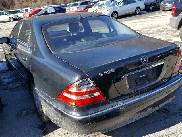 WDBNG70J32A304793 - 2002 MERCEDES-BENZ S 430 BLACK photo 3