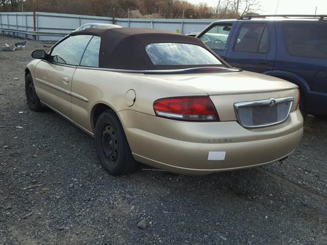 1C3EL45U01N680412 - 2001 CHRYSLER SEBRING LX GOLD photo 3