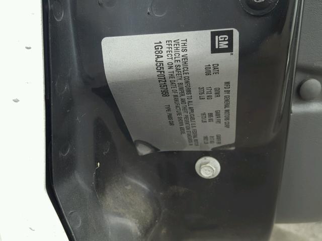 1G8AJ55F07Z157958 - 2007 SATURN ION LEVEL WHITE photo 10