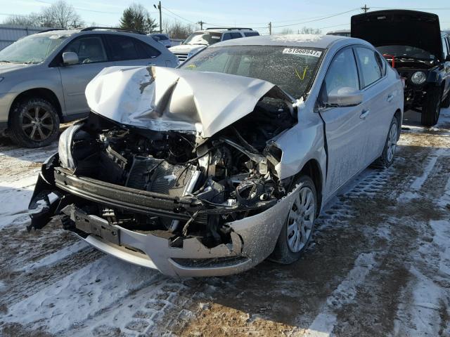 3N1AB7AP0FY252660 - 2015 NISSAN SENTRA S SILVER photo 2