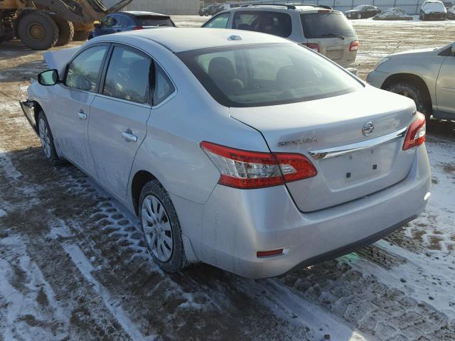 3N1AB7AP0FY252660 - 2015 NISSAN SENTRA S SILVER photo 3