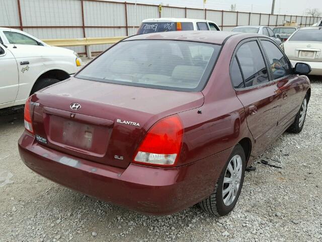 KMHDN45D22U251972 - 2002 HYUNDAI ELANTRA GL MAROON photo 4