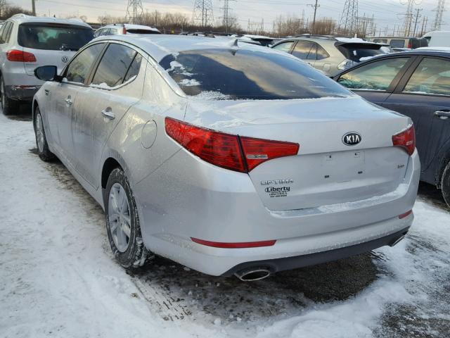 KNAGM4A73D5310445 - 2013 KIA OPTIMA LX SILVER photo 3