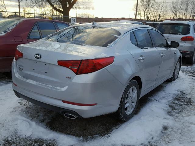 KNAGM4A73D5310445 - 2013 KIA OPTIMA LX SILVER photo 4