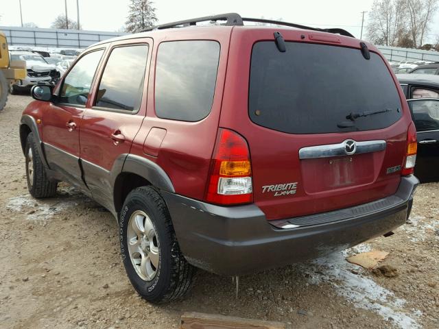 4F2YZ04133KM10442 - 2003 MAZDA TRIBUTE LX BURGUNDY photo 3