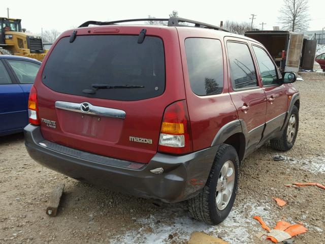 4F2YZ04133KM10442 - 2003 MAZDA TRIBUTE LX BURGUNDY photo 4