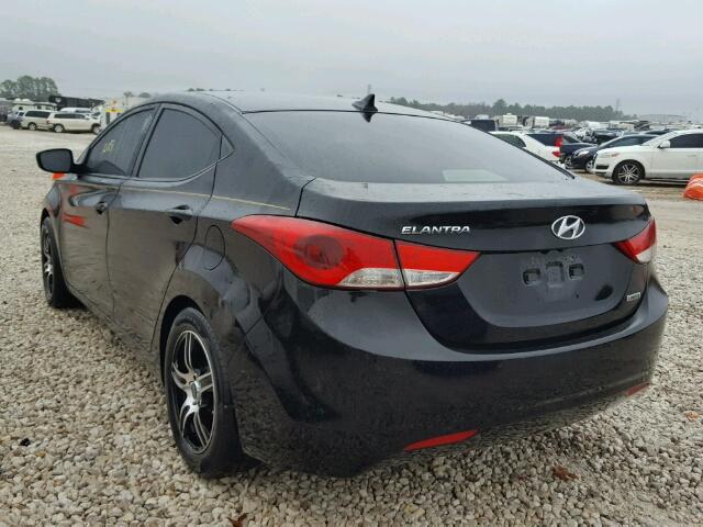 KMHDH4AEXDU555575 - 2013 HYUNDAI ELANTRA GL BLACK photo 3