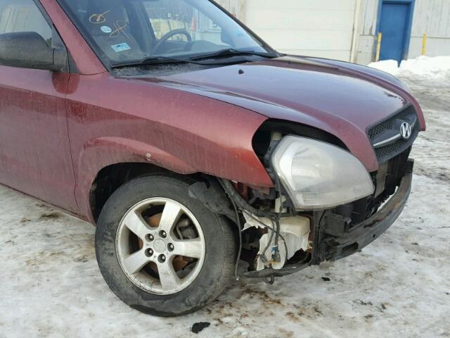 KM8JM12B47U576203 - 2007 HYUNDAI TUCSON GLS BURGUNDY photo 9