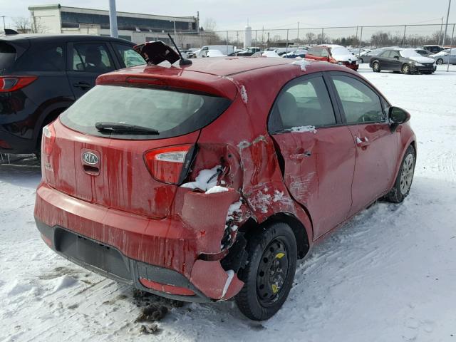 KNADM5A39C6019303 - 2012 KIA RIO LX RED photo 4