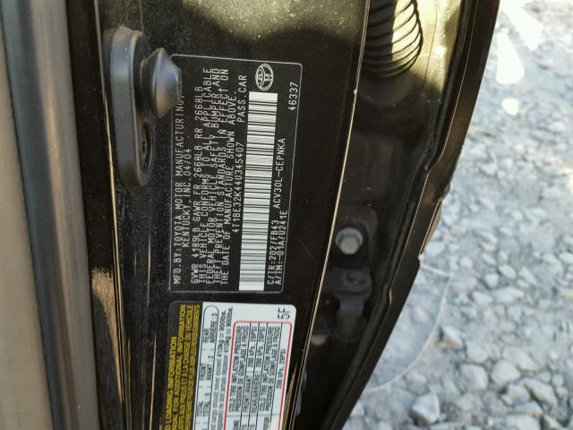 4T1BE32K44U345407 - 2004 TOYOTA CAMRY LE BLACK photo 10