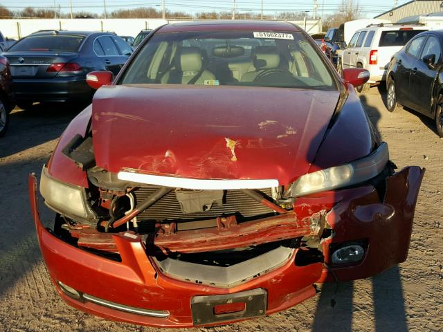 19UUA66248A032127 - 2008 ACURA TL BURGUNDY photo 9