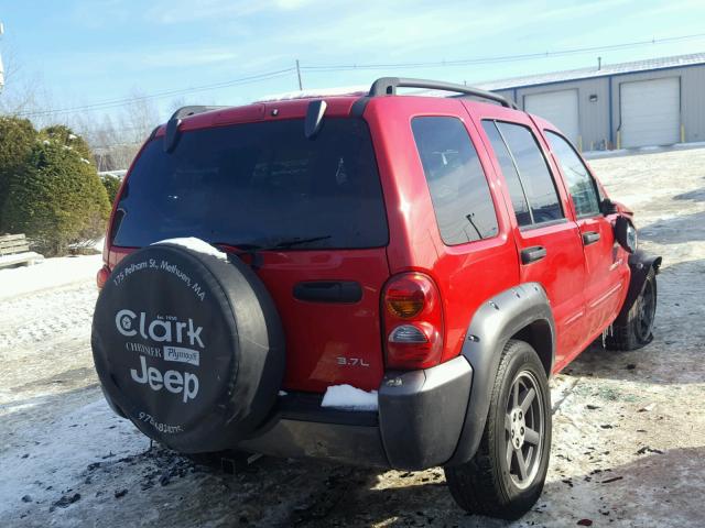 1J4GL48K13W702472 - 2003 JEEP LIBERTY SP RED photo 4