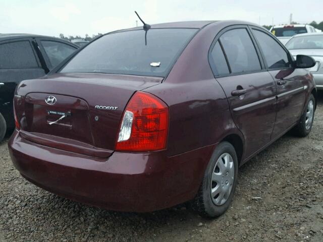 KMHCN46C66U024713 - 2006 HYUNDAI ACCENT GLS MAROON photo 4