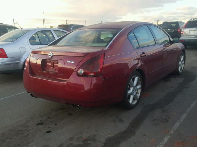 1N4BA41E74C844649 - 2004 NISSAN MAXIMA SE MAROON photo 4