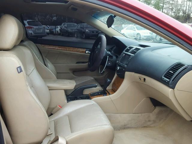 1HGCM72734A000337 - 2004 HONDA ACCORD EX RED photo 5