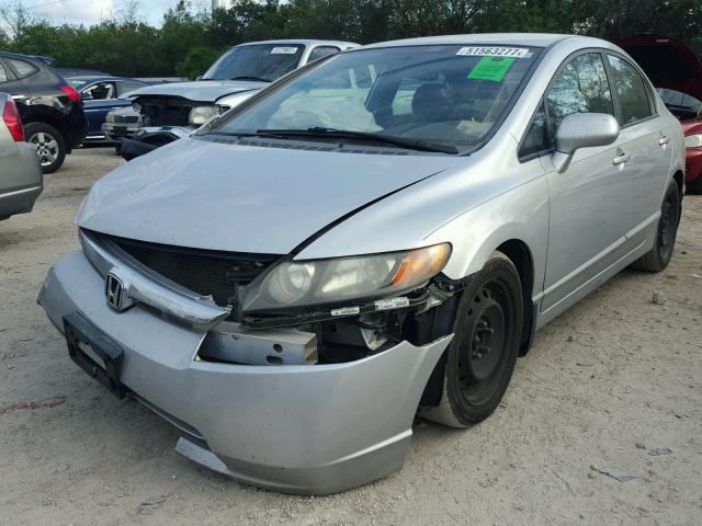 1HGFA16568L068461 - 2008 HONDA CIVIC LX SILVER photo 2