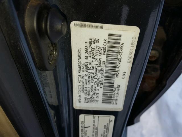 4T1BE32K92U568118 - 2002 TOYOTA CAMRY LE GREEN photo 10