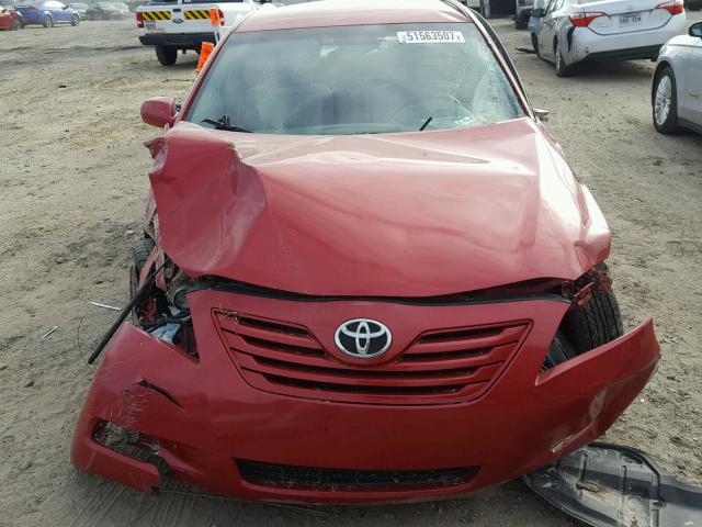 4T1BE46K59U390945 - 2009 TOYOTA CAMRY BASE RED photo 7