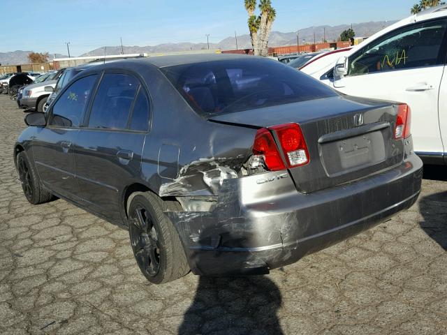 2HGES16544H624024 - 2004 HONDA CIVIC LX GRAY photo 3