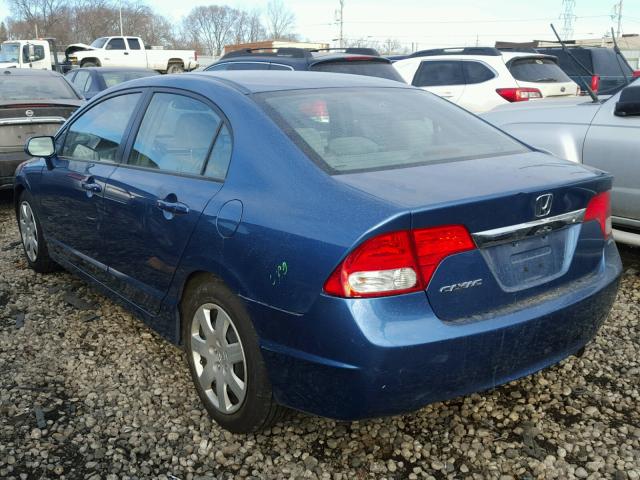 19XFA1F56BE016469 - 2011 HONDA CIVIC LX BLUE photo 3