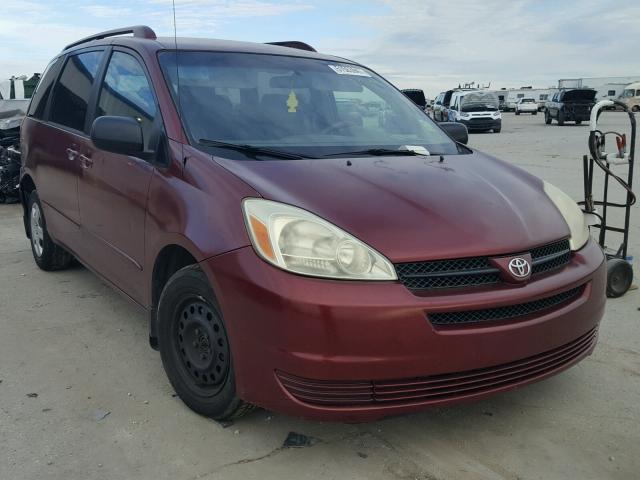 5TDZA23C34S025192 - 2004 TOYOTA SIENNA CE MAROON photo 1