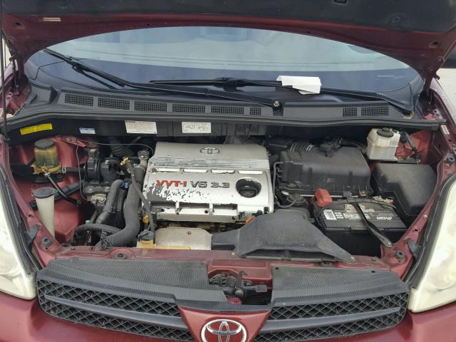 5TDZA23C34S025192 - 2004 TOYOTA SIENNA CE MAROON photo 7