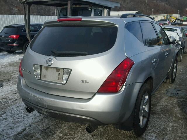 JN8AZ08T83W105724 - 2003 NISSAN MURANO SL SILVER photo 4