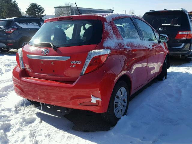 JTDKTUD31CD502170 - 2012 TOYOTA YARIS RED photo 4