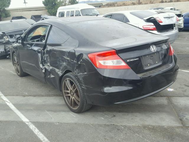 2HGFG3B59CH505598 - 2012 HONDA CIVIC LX BLACK photo 3