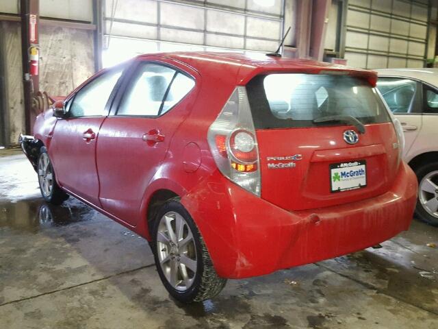 JTDKDTB35C1004842 - 2012 TOYOTA PRIUS C RED photo 3